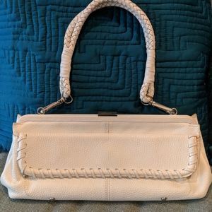 White leather purse